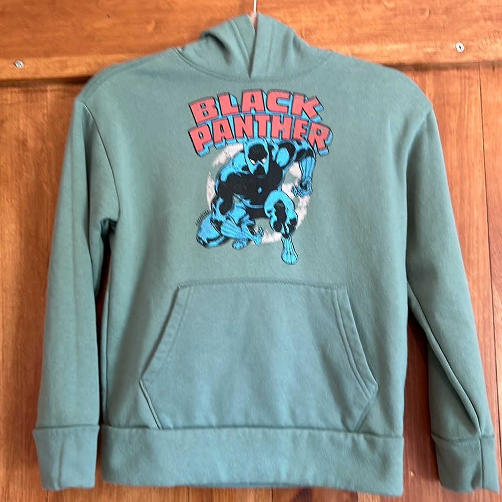 New Sweatshirt Hoodie ~ Black Panther Size Large sage Green color